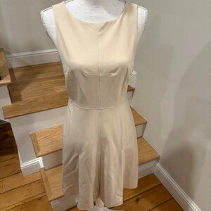 J.Crew Tollegno 1900 Ivory Stretch Sheath Pleated Dress Ivory Size 4